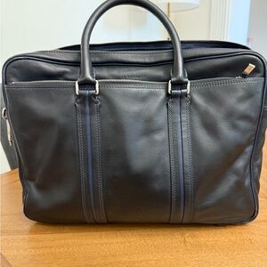Le Tannuer Elegant Black Leather briefcase Bag